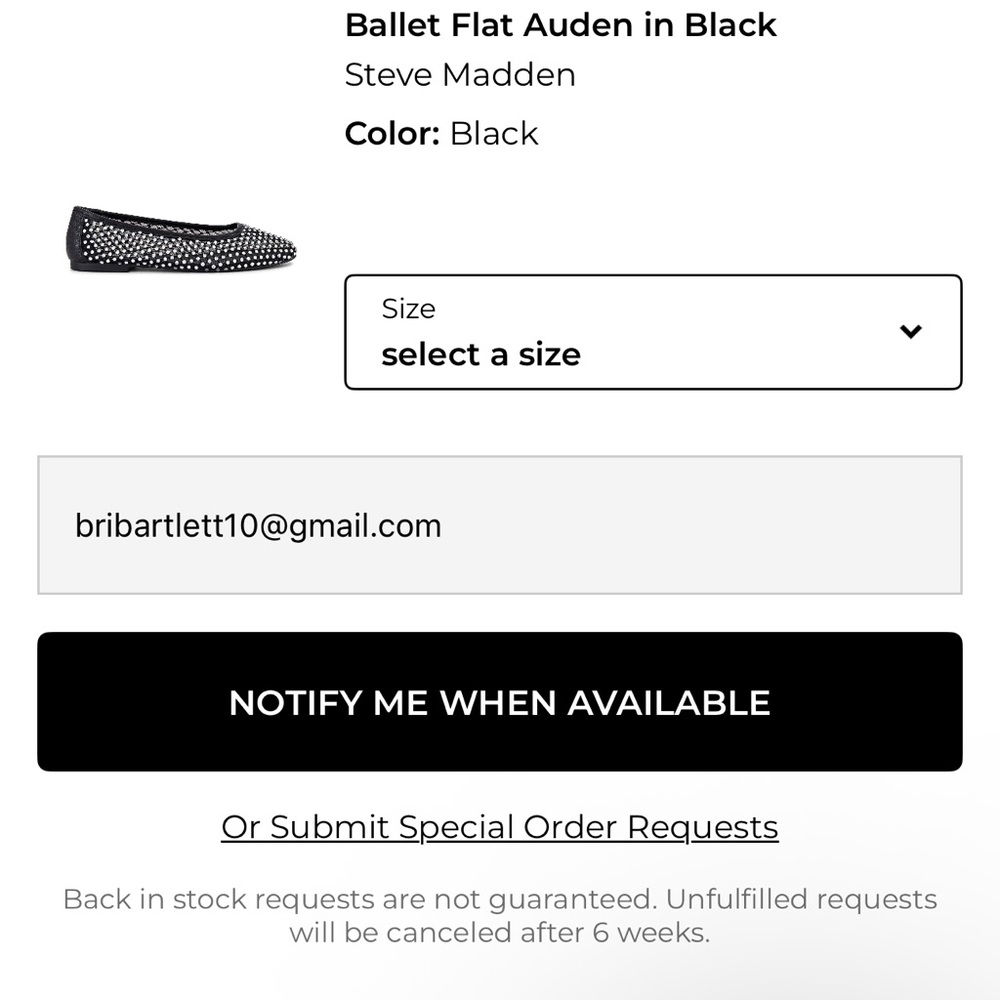 Steve Madden Auden Black Studded Flats